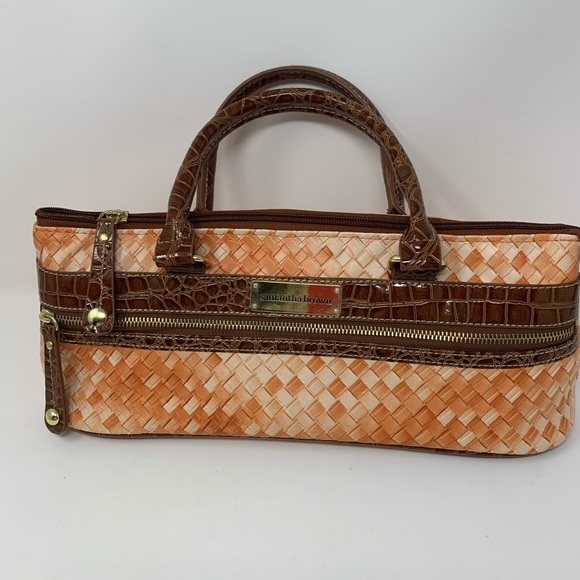 Samantha Brown Tan Orange Woven Wine Cooler Bag - Picture 11 of 13